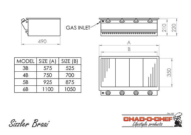 Sizzler Gas Braai - Calore Pretoria