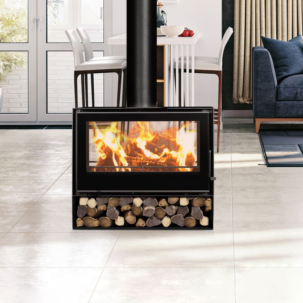 C&A Cristal 98 Wood Fireplace Double Sided