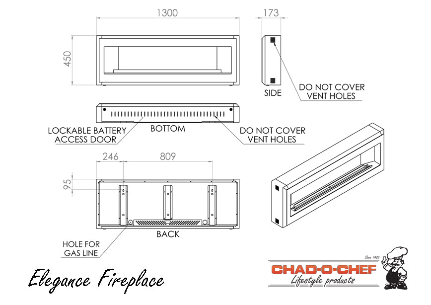 Chad-O-Chef Elegance Gas Fireplace - Calore Pretoria