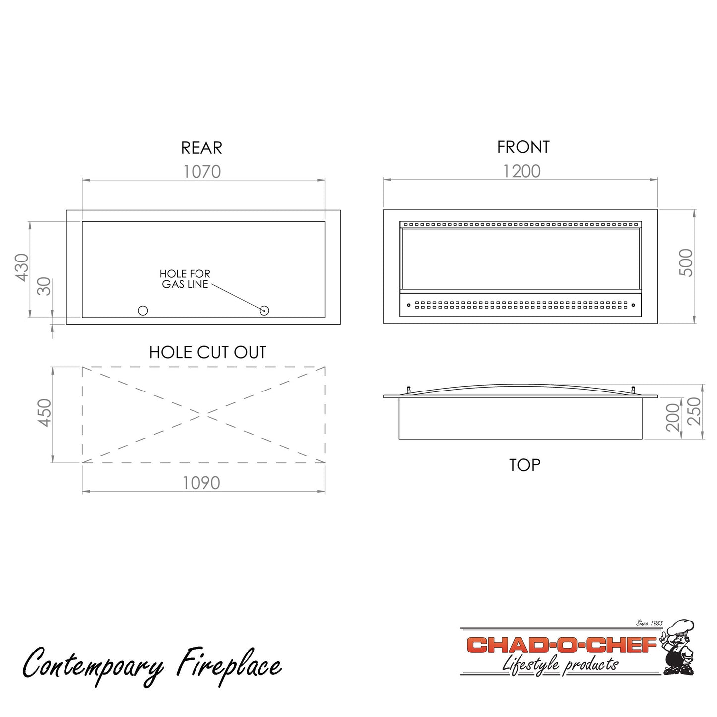 Chad-O-Chef Contemporary Gas Fireplace - Calore Pretoria