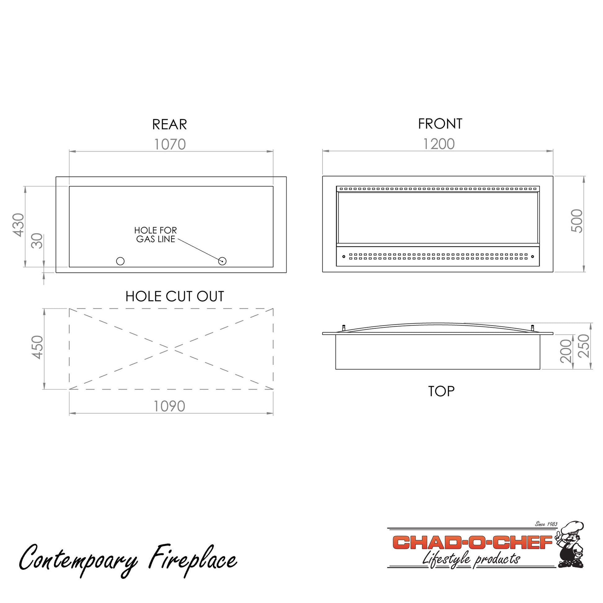 Chad-O-Chef Contemporary Gas Fireplace - Calore Pretoria