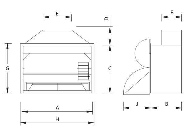 1200 Super Deluxe Built-In Braai  Stainless Steel Door Specification